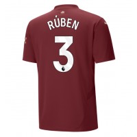 Camiseta Manchester City Ruben Dias #3 Tercera Equipación Replica 2024-25 mangas cortas